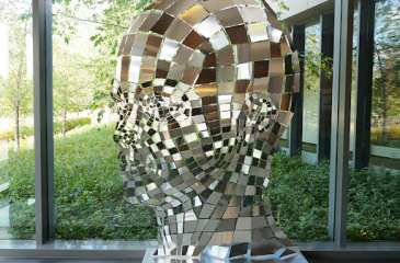 CMRR facilty with head scupture made of glass