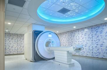 MIDB MRI room with Seascape imagery