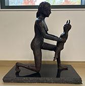 "Bondong" Child and mother bronze artwork by David M. Brown