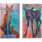 Liz Sivertson paintings Local Sage, Symbiosis, and Where Ruby Got Her Name