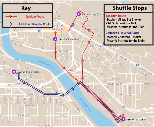 Map of MIDB Shuttle stops